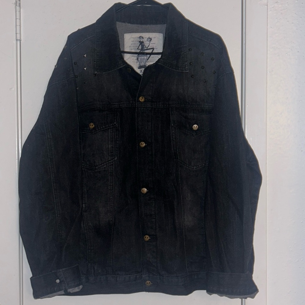 Jack Skellington Denim Jacket w/ studs & Jack Skellington buttons
